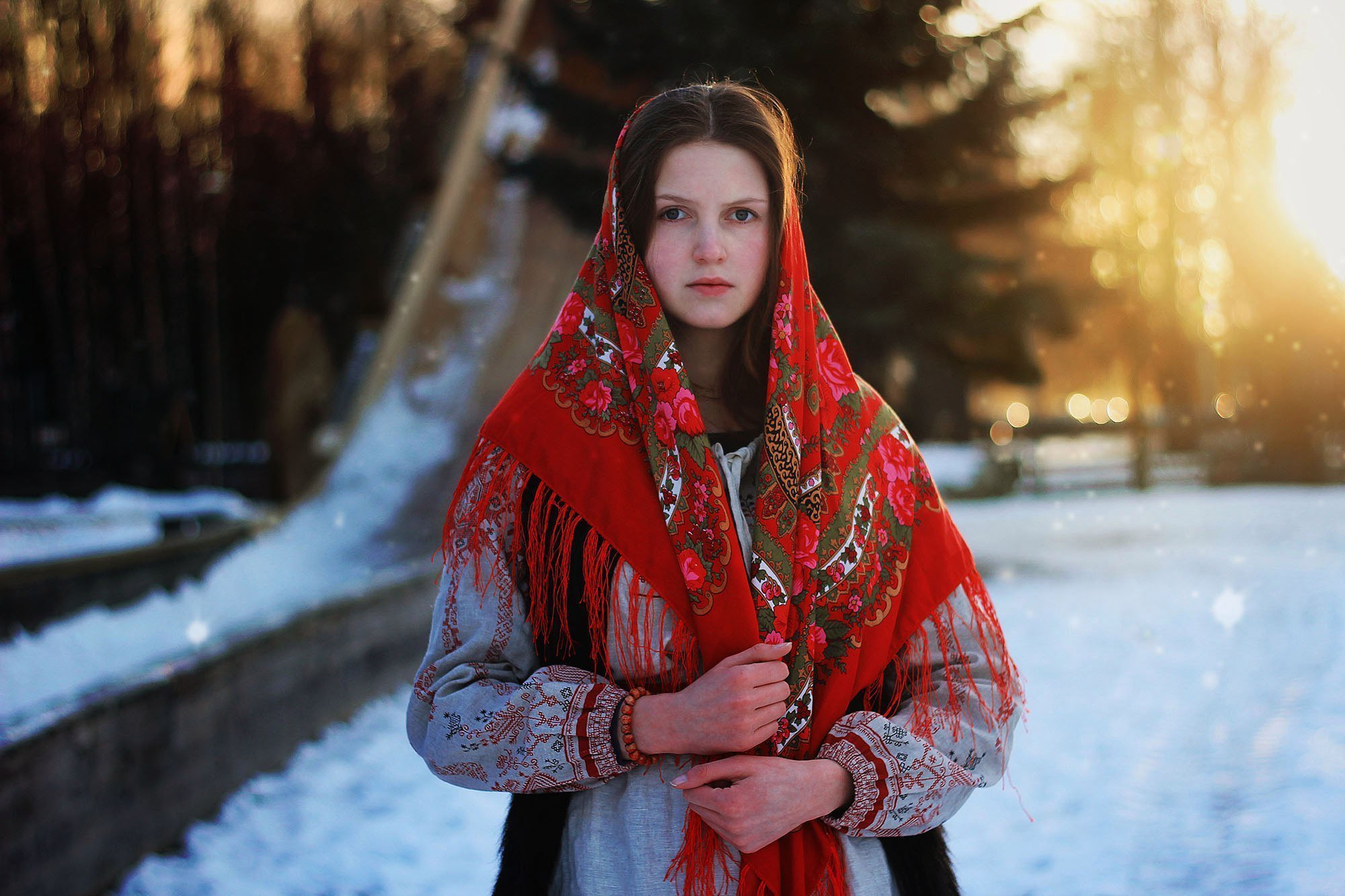 Girls in Slavic costumes in Yinchuan